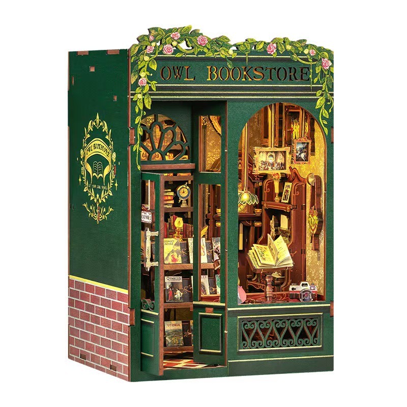 Owl Bookstore DIY kit, front view on white background